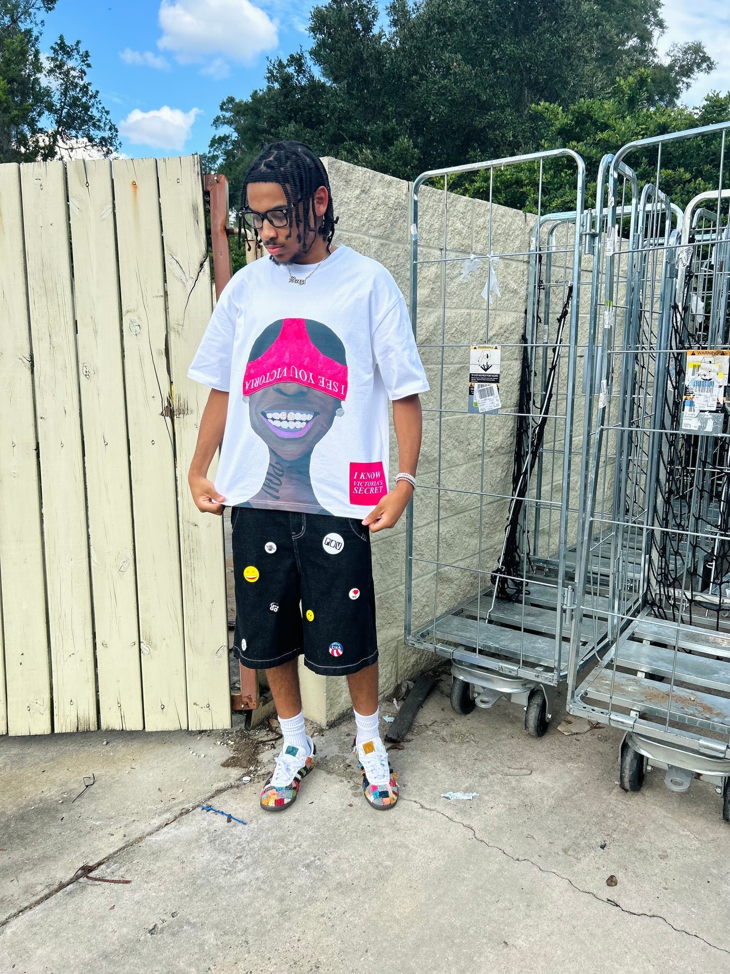 “Secret Safe” Pink/White Tee