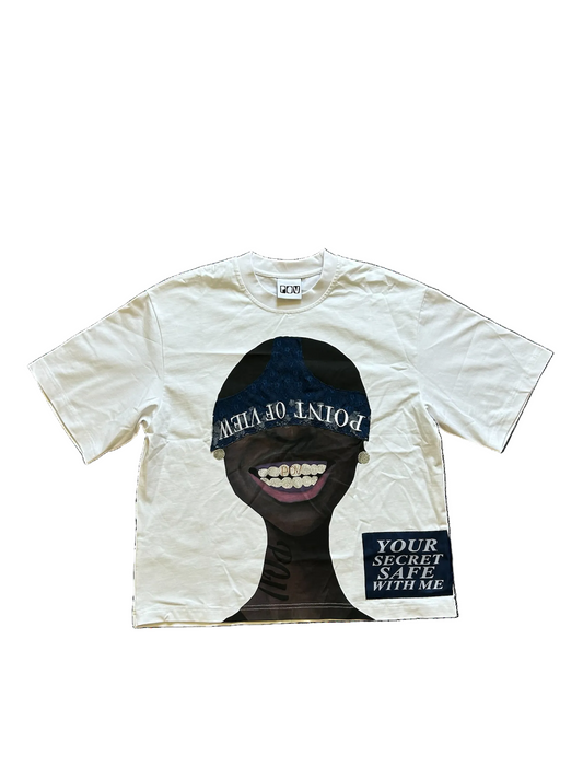 Navy Blue/White Secret Safe Tee