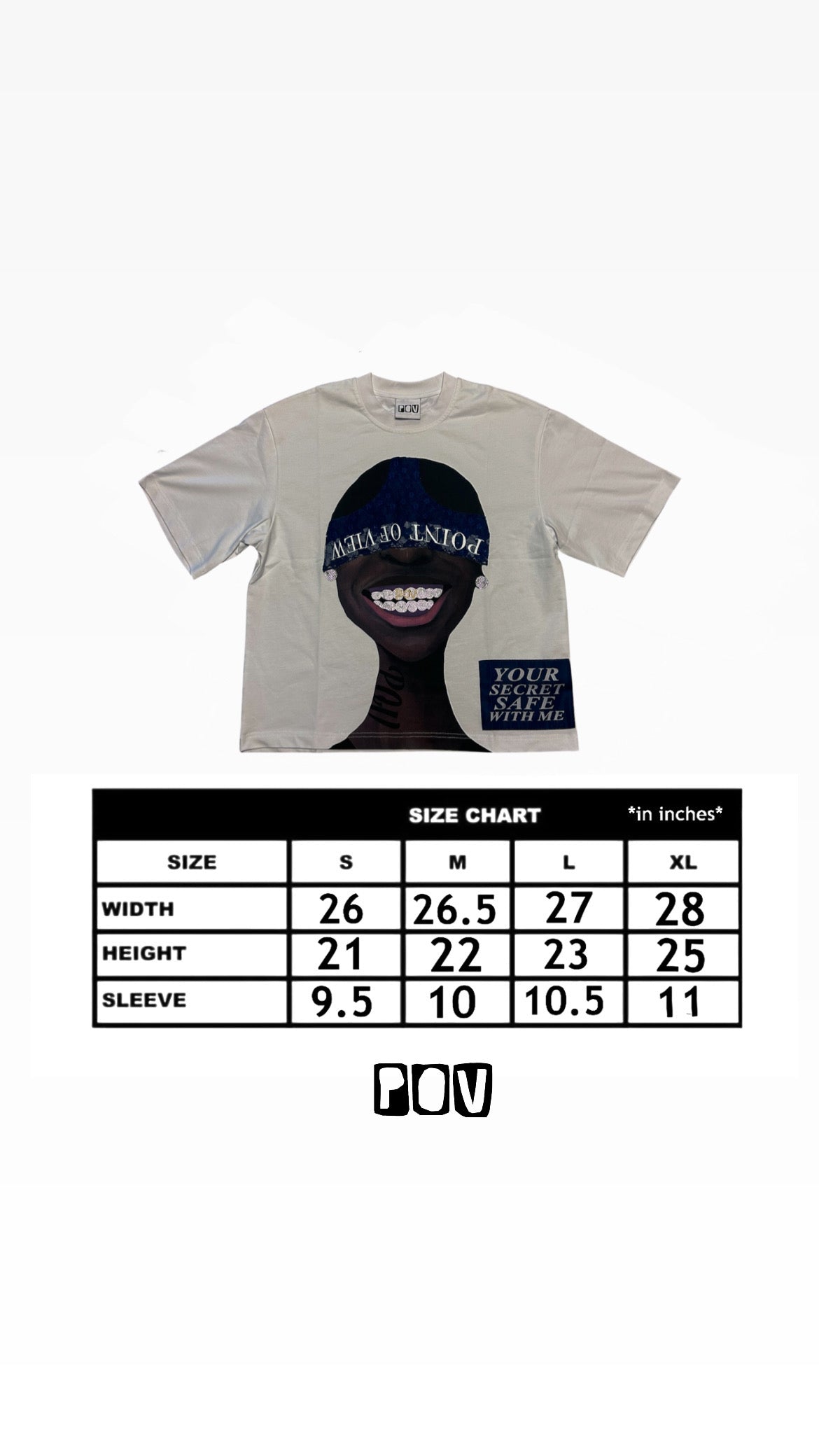 Navy Blue/White Secret Safe Tee